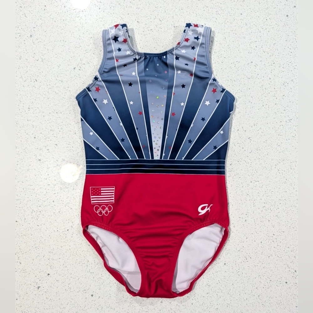 OFFICIAL TEAM USA GK Elite Child Small Gymnastics Dance Leotard OLYMPIC Replica